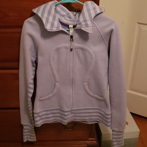 Lululemon Lilac Zipper Down Hooded Sweatshirt